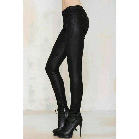 Cult of Individuality x Nasty Gal Black Zen Moto Denim Pants Women’s Size 26 - Picture 4 of 12